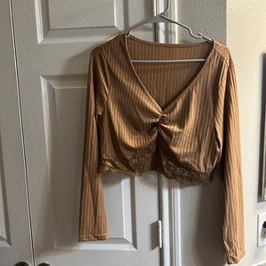 Crop long sleeve shirt